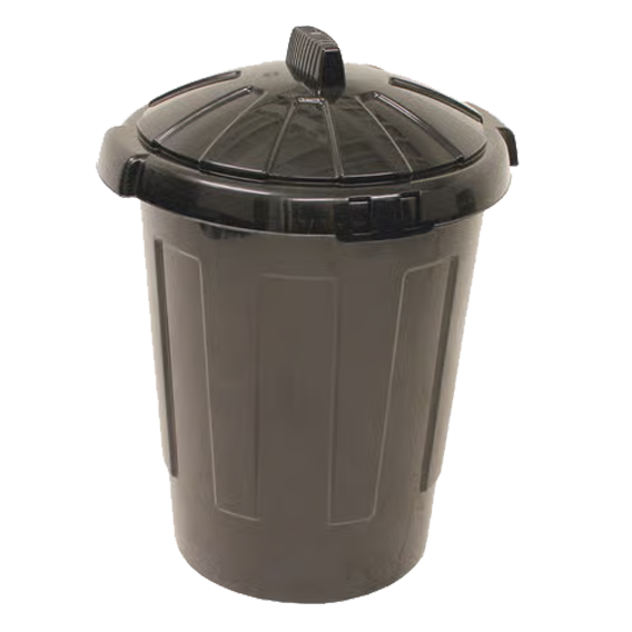 Black Refuse Bin 80L